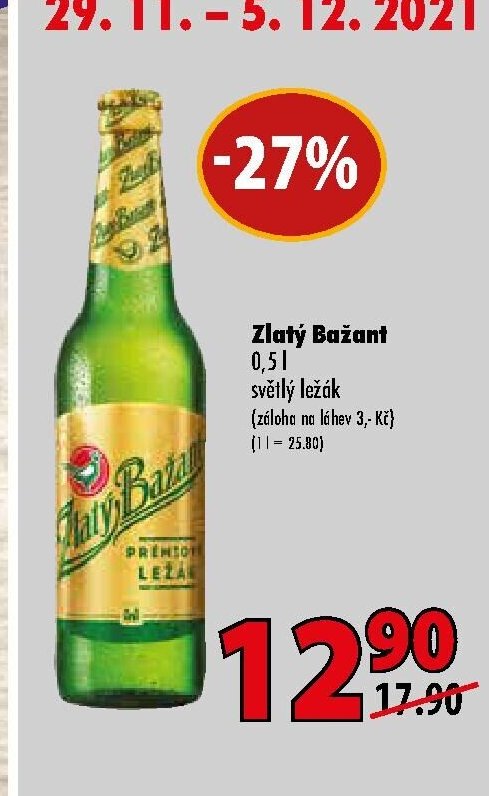 Zlatý Bažant 0,5l