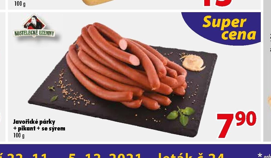 Javořické párky + pikant + se sýrem