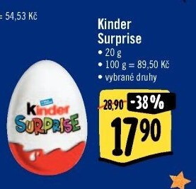 Čokoládové vajíčko s překvapením Kinder Surprise