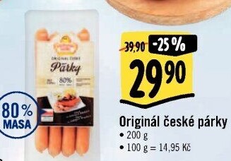 Párky české originál Vodňanské kuře