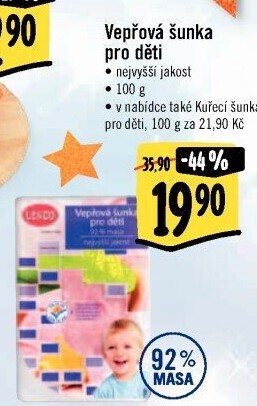 Šunka dětská vepřová nejvyšší jakosti LE&amp