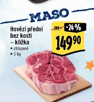 Hovězí přední bez kosti - kližka