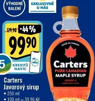 Javorový sirup Carters