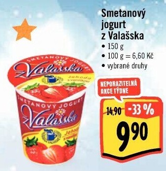 Jogurt smetanový ochucený z Valašska Mlékárna Valašské Meziříčí
