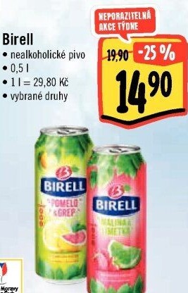 Nealkoholické pivo ochucené Birell