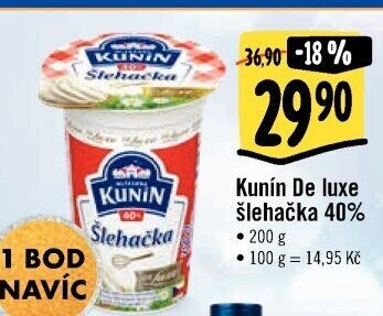 Šlehačka de luxe Kunín 40%