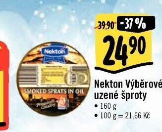 Šproty uzené v oleji výběrové Nekton