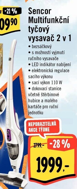 Tyčový vysavač 2v1 Sencor
