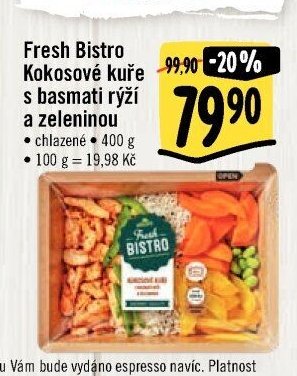 Fresh Bistro Kokosové kuře s basmati rýží a zeleninou