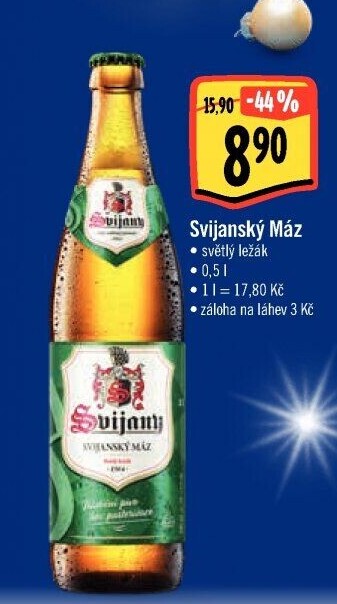 Pivo světlý ležák 11° Svijanský Máz Svijany