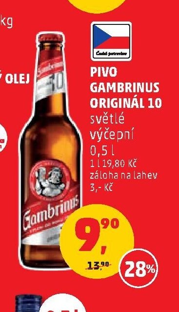 PIVO GAMBRINUS ORIGINÁL 10