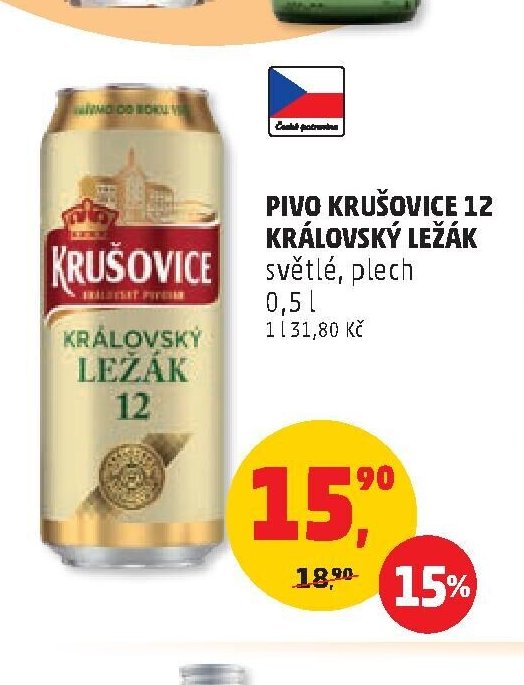 PIVO KRUŠOVICE 12 KRÁLOVSKÝ LEŽÁK 0,5 l