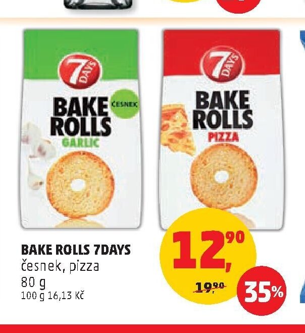BAKE ROLLS 7DAYS česnek, pizza 80 g