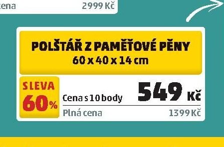 Polštář z paměťové pěny