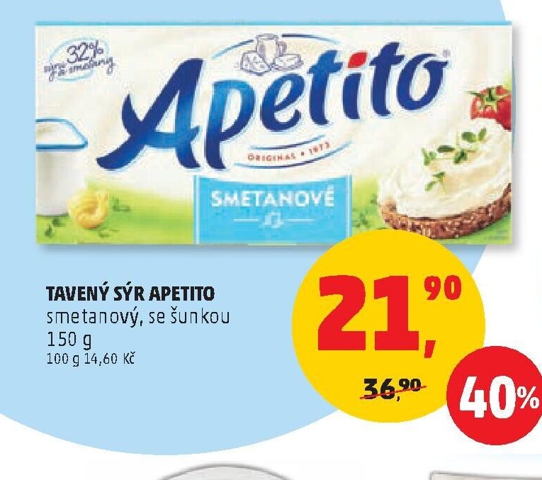 TAVENÝ SÝR APETITO SMETANOVÝ, SE ŠUNKOU