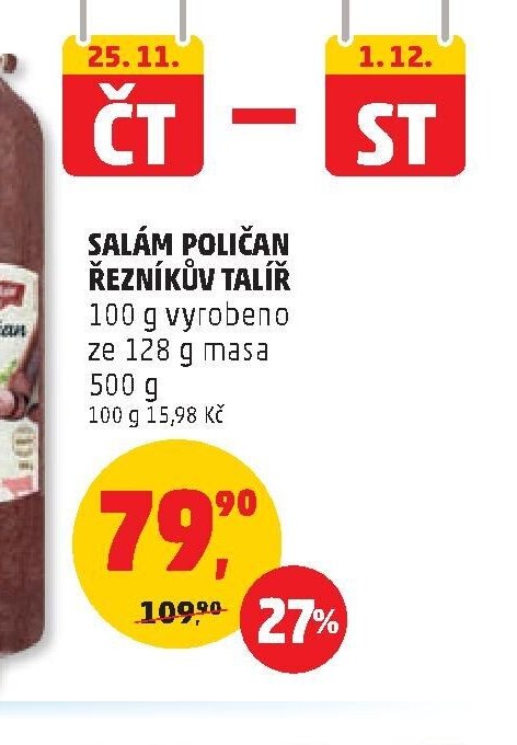 Salám Poličan Řezníkův talíř