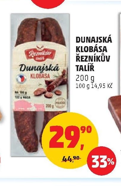 Dunajská klobása Řezníkův talíř