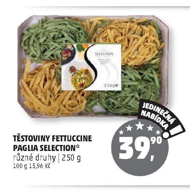 Těstoviny Fettuccine Paglia Selection