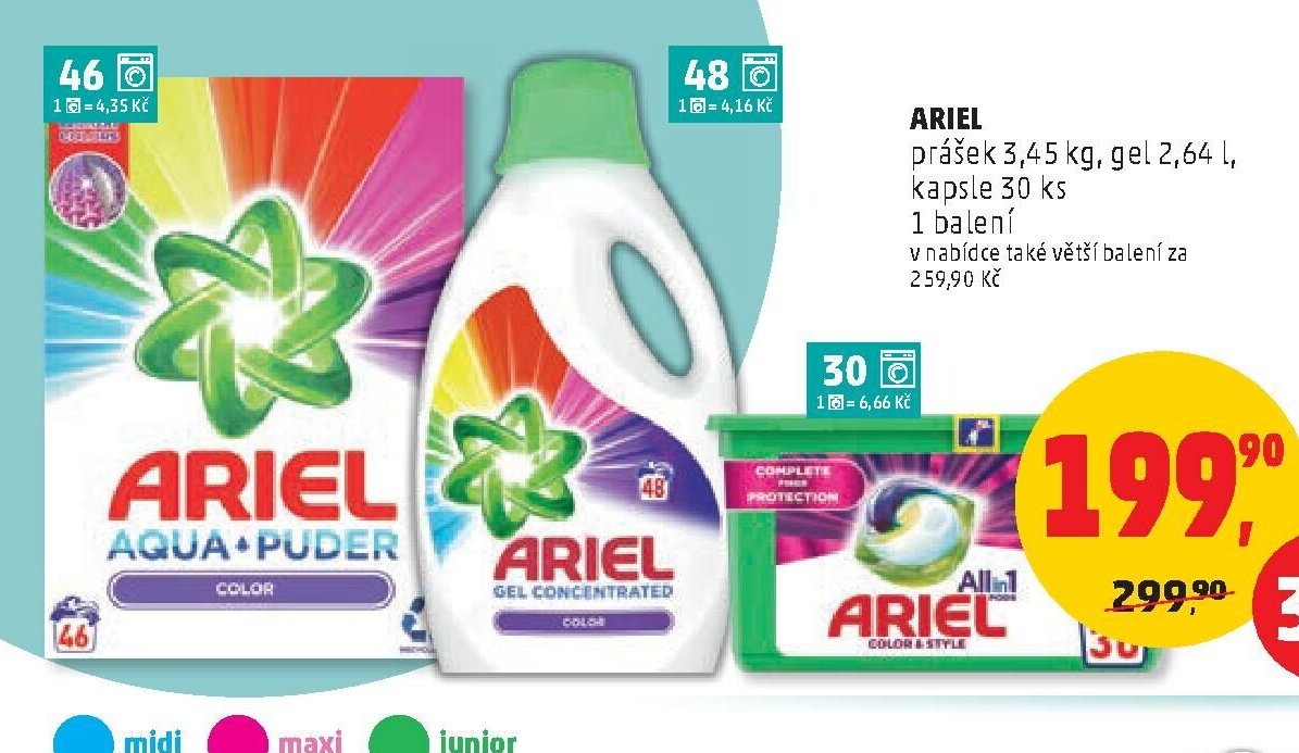 Ariel prací prostředky