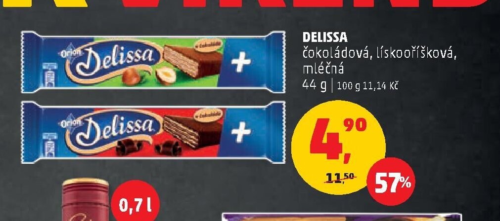 Delissa čokoládová, lískooříšková, mléčná