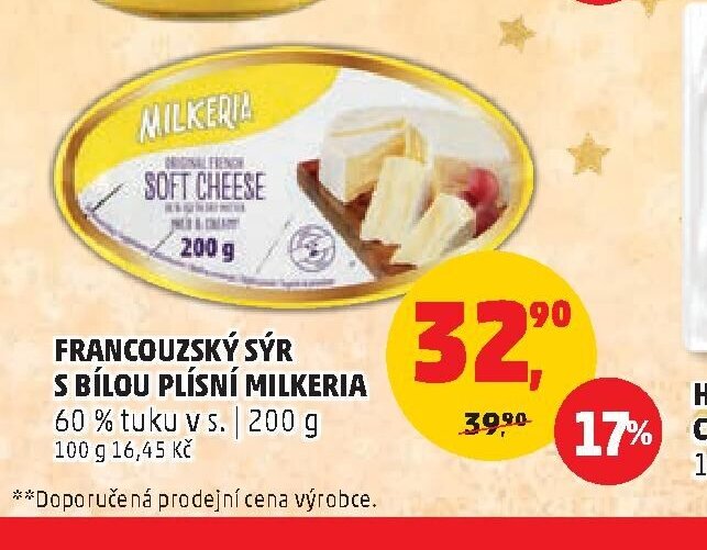 FRANCOUZSKÝ SÝR S BÍLOU PLÍSNÍ MILKERIA