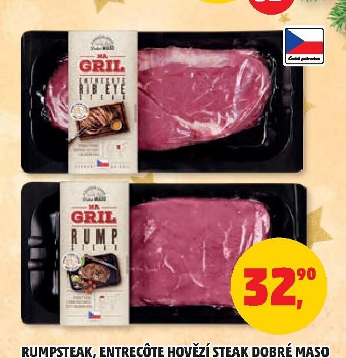 RUMPSTEAK, ENTRECÔTE HOVĚZÍ STEAK DOBRÉ MASO