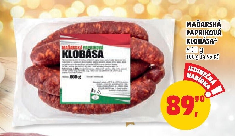 Maďarská papriková klobása
