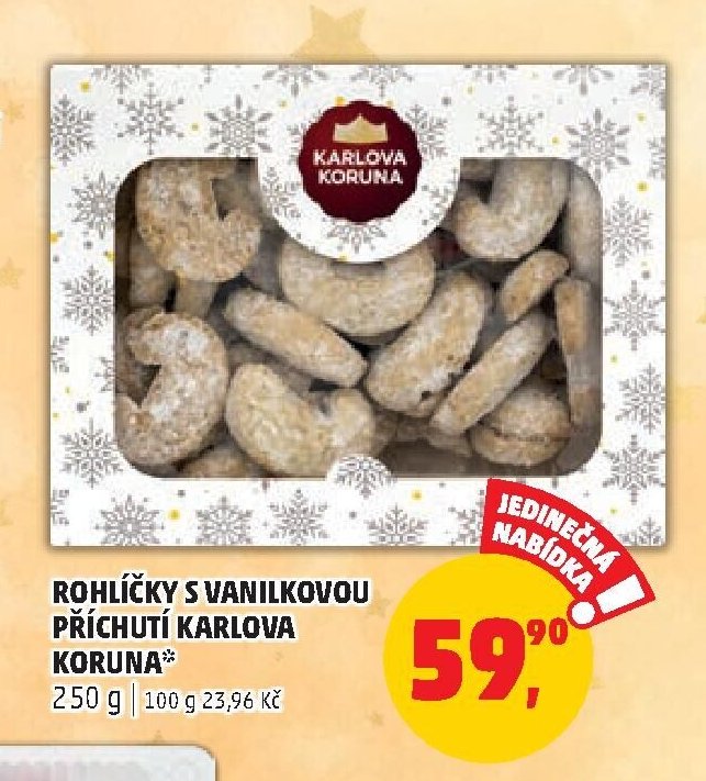 Rohlíčky s vanilkovou příchutí Karlova Koruna