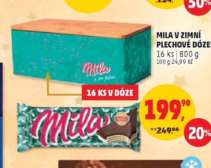 Mila v zimní plechové dóze