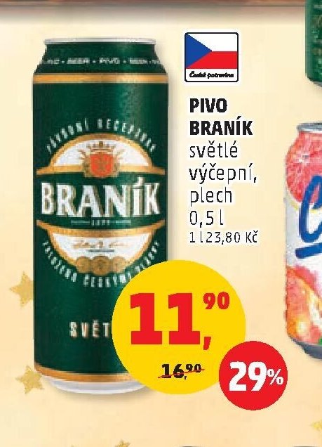 PIVO BRANÍK světlé výčepní, plech 0,5 l