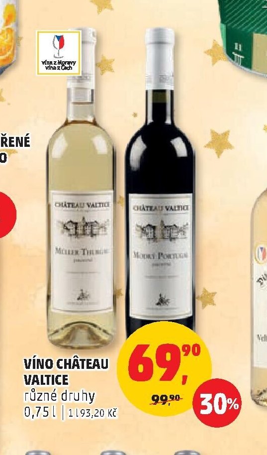 VÍNO CHÂTEAU VALTICE různé druhy 0,75 l