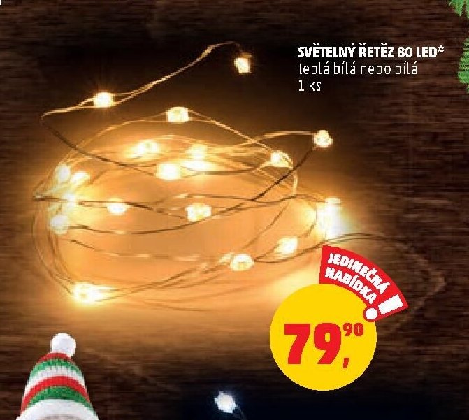 SVĚTELNÝ ŘETĚZ 80 LED