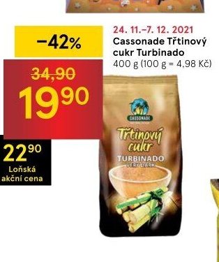 Cassonade Třtinový cukr Turbinado