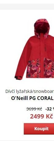 Dívčí lyžařská/snowboardová bunda O'Neill PG CORAL JACKET