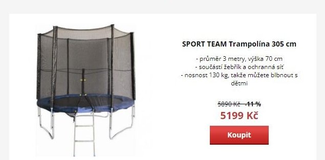 SPORT TEAM Trampolína 305 cm