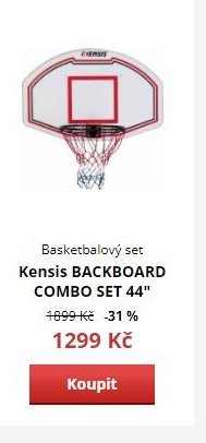Basketbalový set Kensis BACKBOARD COMBO SET 44