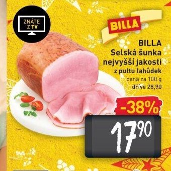 BILLA Selská šunka nejvyšší jakosti