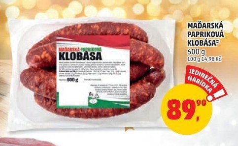 Maďarská papriková klobása
