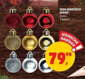 Sada vánočních ozdob