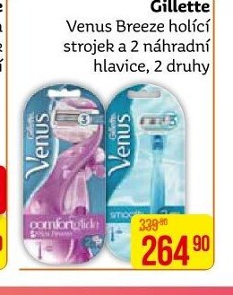 Gillette Venus Breeze holicí strojek a 2 náhradní hlavice, 2 druhy