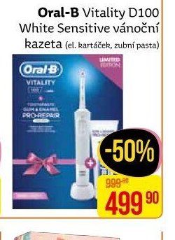 Oral-B Vitality D100 White Sensitive vánoční kazeta