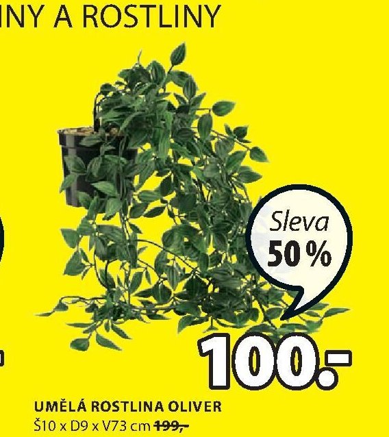 UMĚLÁ ROSTLINA OLIVER - Jysk akcniletaky.com