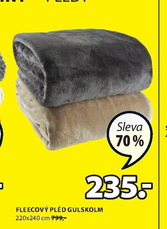 FLEECOVÝ PLÉD GULSKOLM - Jysk akcniletaky.com
