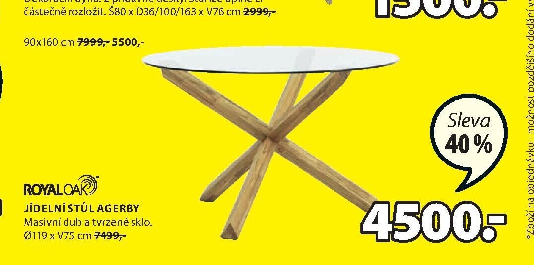 JÍDELNÍ STŮL AGERBY - Jysk akcniletaky.com