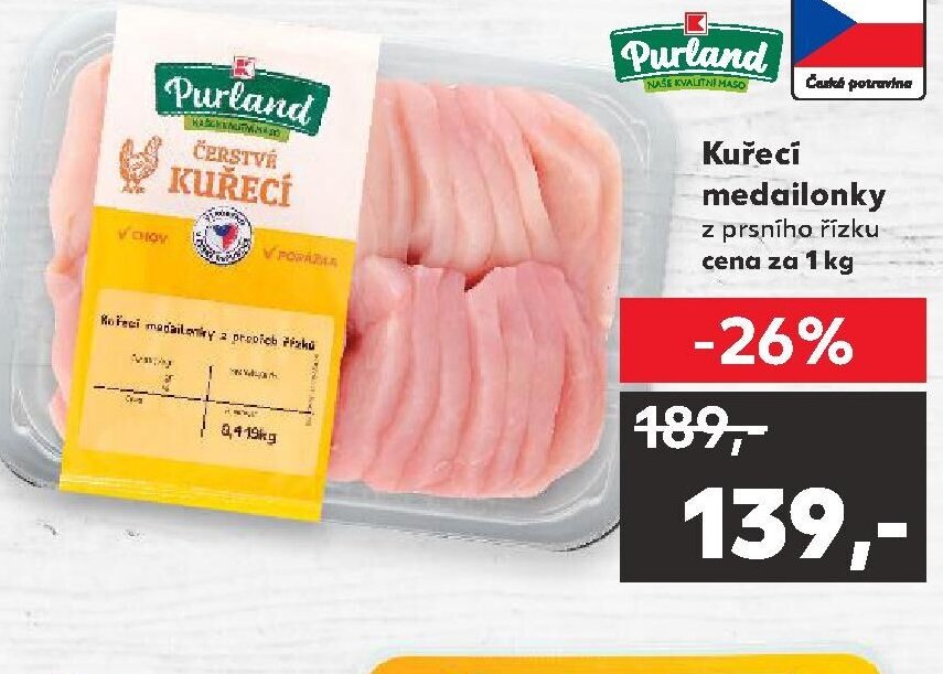 Purland Kuřecí medailonky z prsního řízku