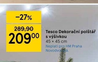 Tesco Dekorační polštář s výšivkou 45 x 45 cm