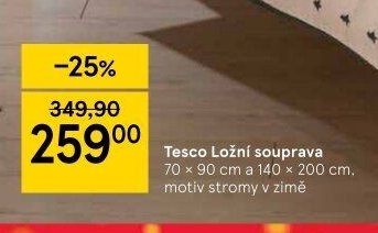 Tesco Ložní souprava 70 x 90 cm a 140 x 200 cm, motiv stromy v zimě