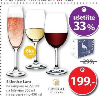 Sklenice na šampaňské Lara Crystalex