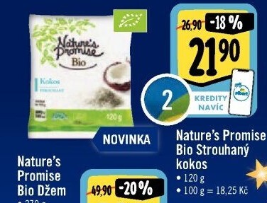 Kokos strouhaný bio Nature'