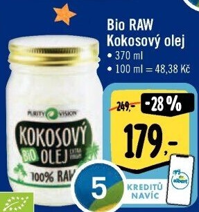 Raw kokosový olej bio Purity Vision